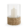Woven Hurricane Glass Candle Holder, Small - 9 in