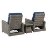 Sonoma Husk Outdoor Wicker with Cushions 3 Piece Recliner Set + 32 x 18 in. Side Table
