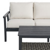 Nantucket Black Polymer and Wicker with Cushions 4 Piece Sofa Group + 42 x 24 in. Coffee Table