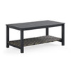 Nantucket Black Polymer and Wicker with Cushions 4 Piece Sofa Group + 42 x 24 in. Coffee Table