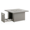 Montauk Slate Grey Polymer with Cushions 10 Piece Modular Sectional + 42 in. Sq. Fire Pit Table