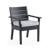 Montauk Polymer with Cushions 5 Piece Dining Set + 44 in. Sq. Table