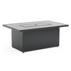 Montecito Charcoal Aluminum with Cushions 8 Piece U-Shaped Sectional + 52 x 32 in. Sintered Fire Pit Table