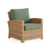 Sonoma Natural Outdoor Wicker with Cushions 6 Piece Sofa Group + 65 x 34 in. Poly Rattan Lounge Height Coffee Table