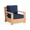 Castello Teak with Cushions 4 Piece Sofa Group + 48 in. D Sintered Fire Pit