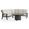 Fairmont Rustic Bronze Aluminum 4-Piece Outdoor Sectional with Cushions and Gas Fire Pit, 54 in. Diameter