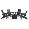 Newport 5-Piece Adirondack Chair Set with 28 in. Smokeless Fire Pit