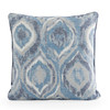 18 in. Blue Ikat Outdoor Throw Pillow