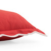 20 in. Red Scalloped-Edge Outdoor Throw Pillow