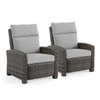 Rio Silver Oak Wicker with Cozy Ash Cushions 2 Piece Outdoor Recliner Set
