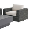 Laguna 4-Piece Outdoor Wicker Sofa Set with Cushions and Rectangular Aluminum Fire Pit Table, 63 in. x 31 in.