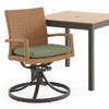 Sonoma Natural Outdoor Wicker 3-Piece Swivel Bistro Set with Cushions and 33 in. Square Table