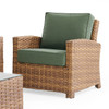 Sonoma Natural Outdoor Wicker 4-Piece Sofa Set with Cushions and 32 in. Square Glass Top Coffee Table