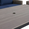 Sonoma Husk Outdoor Wicker with Cushions 6 Piece Swivel Sofa Group + 65 x 33 in. Lounge Height Coffee Table