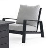 Carmel Midnight Aluminum 4-Piece Sofa Set includes 44 x 28 in. Fire Pit Table