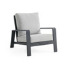 Carmel Midnight Aluminum 4-Piece Sofa Set includes 44 x 28 in. Fire Pit Table