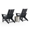 Newport 3-Piece Polymer Adirondack Chat Set with 16 in. Smokeless Fire Pit