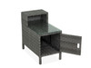 Havana Saddle Grey Outdoor Wicker Storage End Table with Glass Top