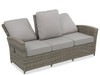 Tuscany Oyster Outdoor Wicker and Spectrum Dove Cushion Reclining Sofa