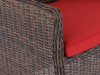 Valencia Sangria Outdoor Wicker and Jockey Red Cushion Dining Chair