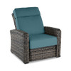 Tangiers Canola Seed Outdoor Wicker and Cast Lagoon Cushion Recliner