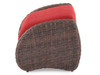 Valencia Sangria Outdoor Wicker and Jockey Red Cushion Small Ottoman