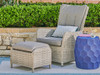 Samoa Slate Outdoor Wicker and Grey Linen Cushion 2 Pc. Seating Set with Ottoman