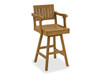 Santa Monica Teak Polymer Swivel Barstool