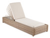 Valencia Driftwood Outdoor Wicker and Canvas Flax Cushion Cabana Chaise Lounge