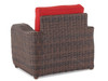 Valencia Sangria Outdoor Wicker and Jockey Red Cushion Club Chair