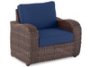 Valenica Sangria Outdoor Wicker and Spectrum Indigo Cushion Club Chair