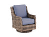 Cabo Caribou Outdoor Wicker and Remy Denim Cushion Swivel Glider Club Chair