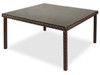 Martinique Java Brown Outdoor Herringbone Wicker 60 in. Square Glass Top Table