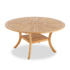 Mansfield Natural Stain Solid Teak 59 in. D. Dining Table with Inaid Lazy Susan