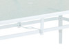 Cape Coral White Aluminum 72 x 42 in. Glass Top Dining Table