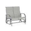 Capri Glimmer Grey Aluminum and Metallica Padded Sling Loveseat Glider