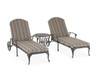 Carlisle Aged Bronze Cast Aluminum and Cultivate Stone Cushion 3 Pc. Chaise Set with 22 in. End Table