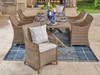 Valencia Driftwood Outdoor Wicker and Canvas Flax Cushion 7 Pc. Dining Set with 84 x 44 in. Table