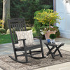 Surfside Black Polymer 2 Pc. Rocking Set with 21 x 18 in. Side Table