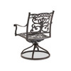Milan Aged Bronze Cast Aluminum and Spectrum Indigo Cushion 5 Pc. Swivel Rocker Dining Set with 48 in. D Table