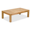 Hampton Driftwood Outdoor Wicker and Solid Teak 3 Pc. Sofa Group with 55 x 31 in. Coffee Table