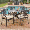 St. James Desert Bronze Cast Aluminum 5 Pc. Dining Set with 48 in. D Table