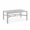 Ventura Pewter Aluminum and Mica Pearl Sling 7 Pc. Dining Set with 66 x 44 in. Dining Table