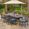 St. James Desert Bronze Cast Aluminum 9 Pc. Swivel Dining Set with 76-100 x 42 in. Extension Table