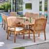Eastchester Solid Teak 11 Pc. Dining Set with 87-118 x 47 in. Double Extension Table