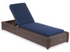 Valencia Sangria Outdoor Wicker and Spectrum Indigo Cushion 3 Pc. Chaise Set with 24 in. Sq. End Table