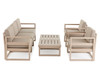 Mykonos Taupe Polypropylene and Taupe Cushion 4 Pc. Sofa Group with 51 x 26 in. Coffee Table