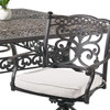 Milan Aged Bronze Cast Aluminum with Cushions 11 Piece Swivel Rocker Dining Set + 90 x 64 in. Table