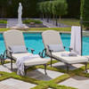 Milan Aged Bronze Cast Aluminum with Cushions 2 Piece Chaise Lounge Set