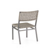 San Miguel Anthracite Aluminum and Grey Linen Rope Side Dining Chair